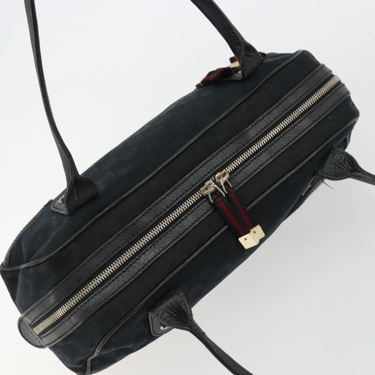 GUCCI GG Canvas Princi Hand Bag Black Gold 161720 Auth 176928