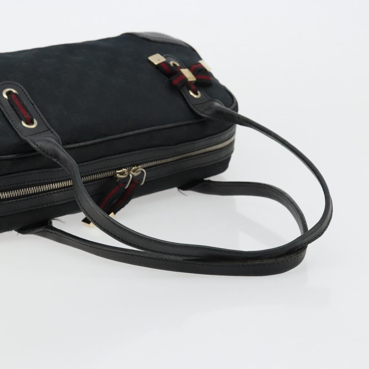 GUCCI GG Canvas Princi Hand Bag Black Gold 161720 Auth 176928