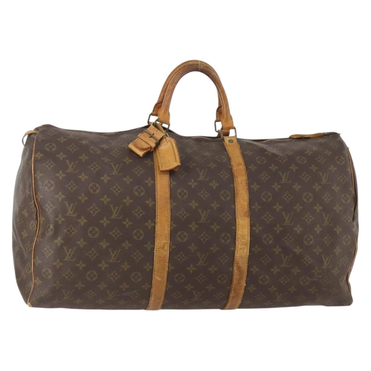 LOUIS VUITTON Monogram Keepall 60 Boston Bag M41422 LV Auth 176940