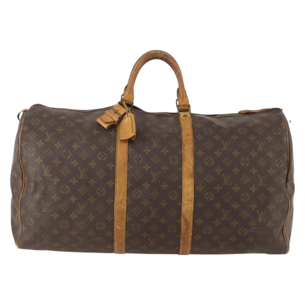 LOUIS VUITTON Monogram Keepall 60 Boston Bag M41422 LV Auth 176940