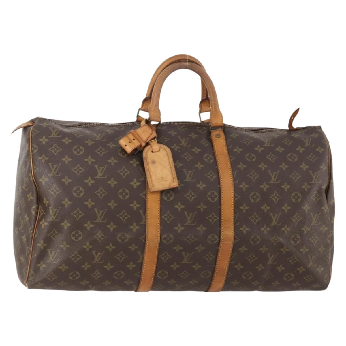 LOUIS VUITTON Monogram Keepall 55 Boston Bag M41424 LV Auth 176942