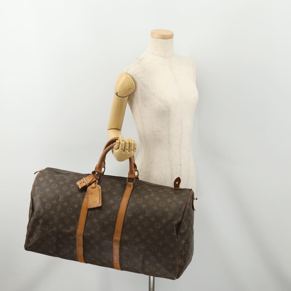 LOUIS VUITTON Monogram Keepall 55 Boston Bag M41424 LV Auth 176942