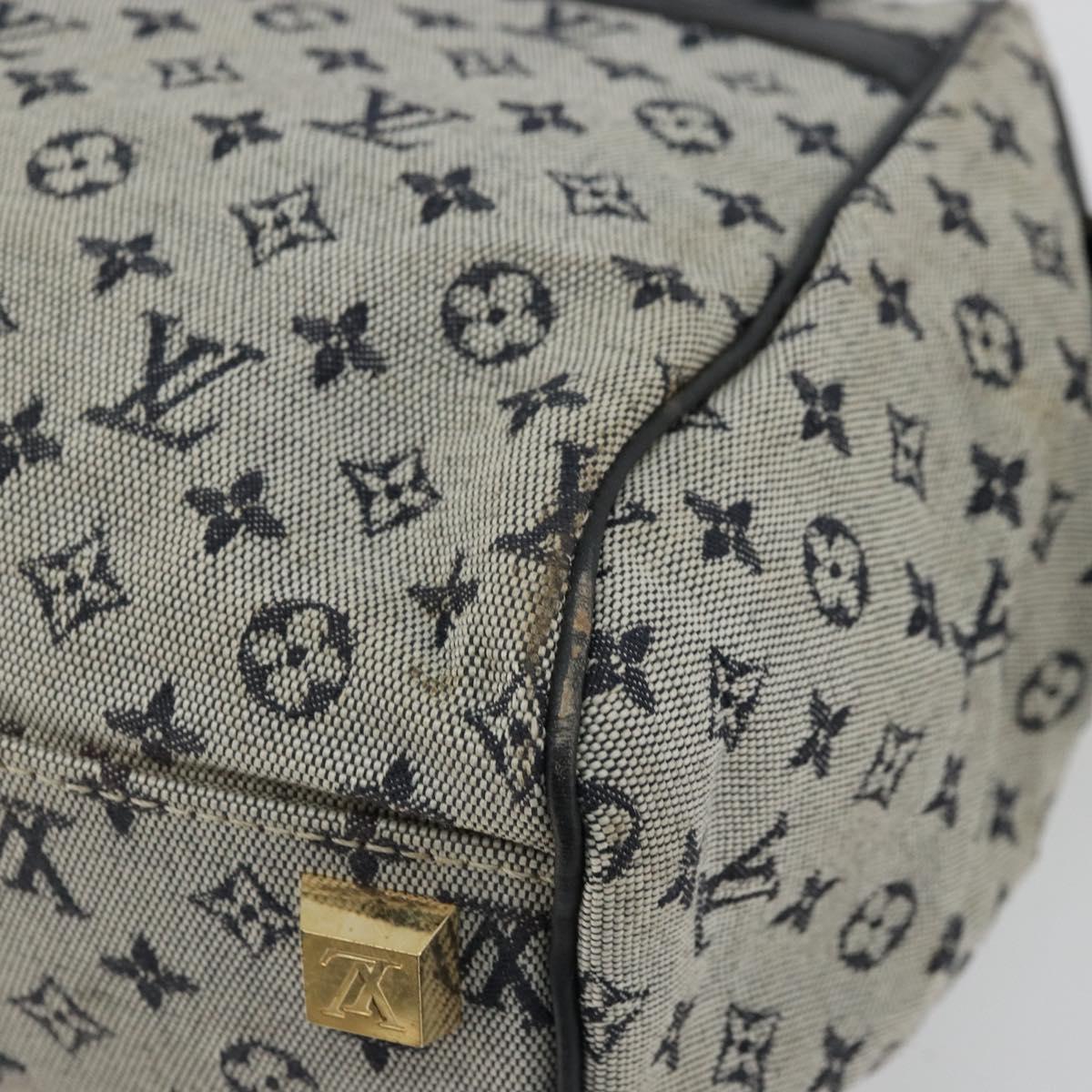 LOUIS VUITTON Monogram Mini Josephine PM Hand Bag Blue M92049 LV Auth 176944