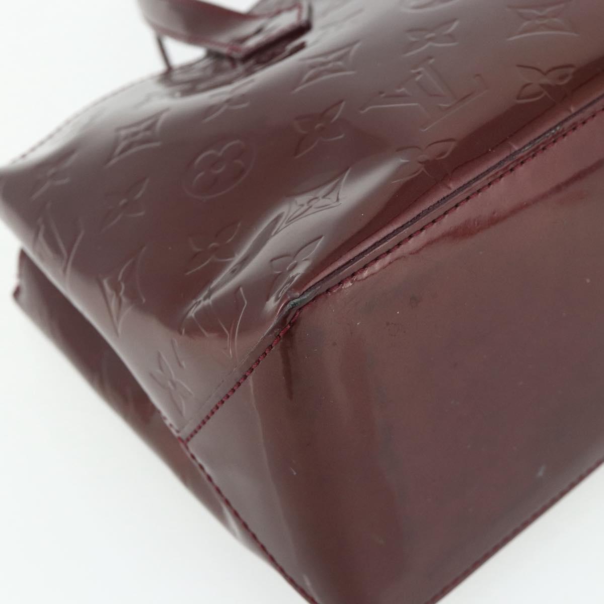 LOUIS VUITTON Vernis Wilshire PM Hand Bag Rouge Favist M91644 LV Auth 176945