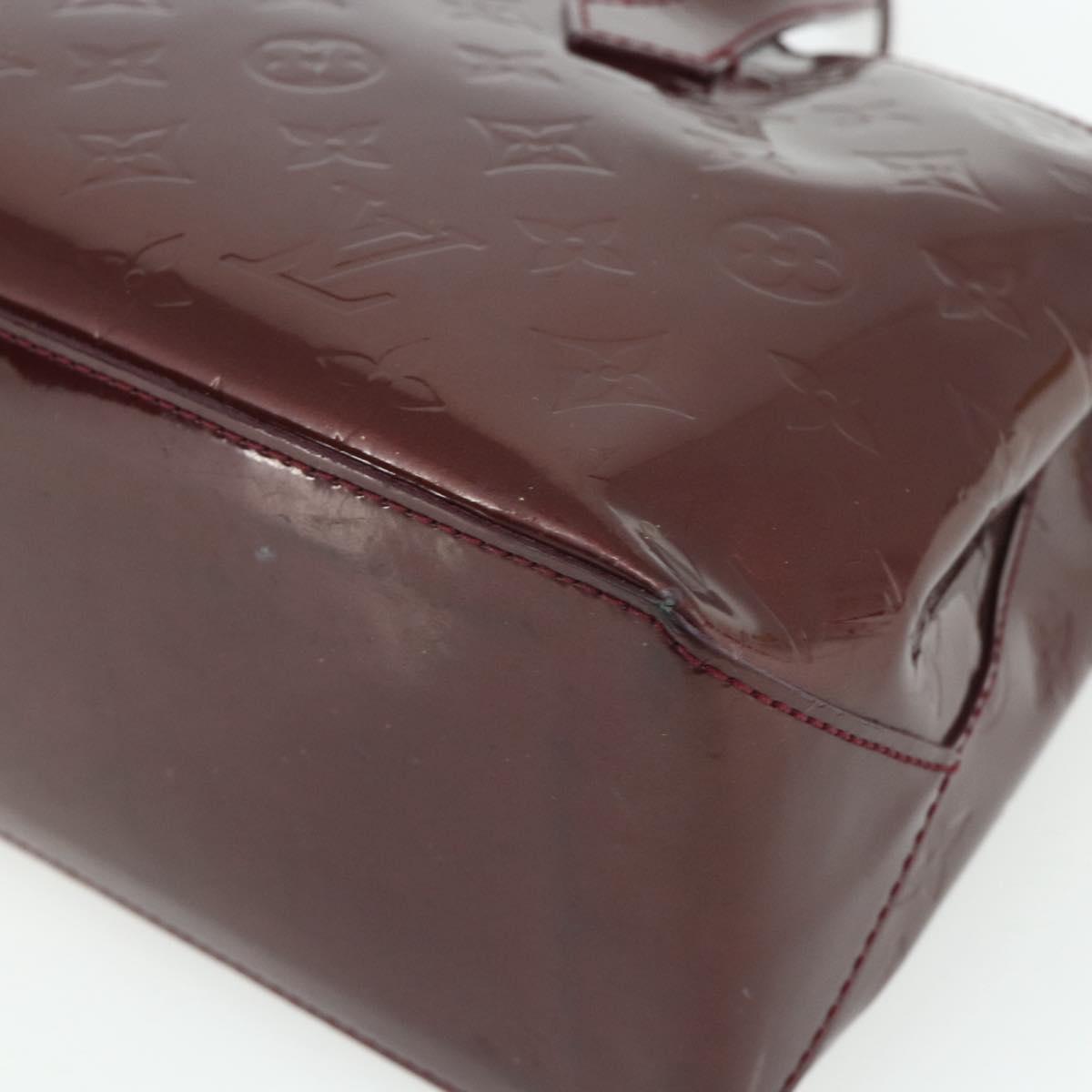 LOUIS VUITTON Vernis Wilshire PM Hand Bag Rouge Favist M91644 LV Auth 176945