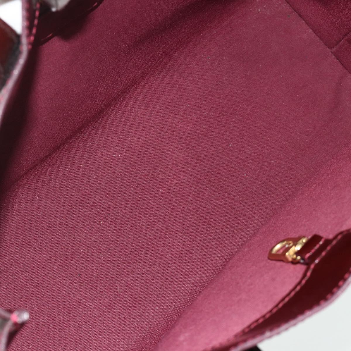 LOUIS VUITTON Vernis Wilshire PM Hand Bag Rouge Favist M91644 LV Auth 176945