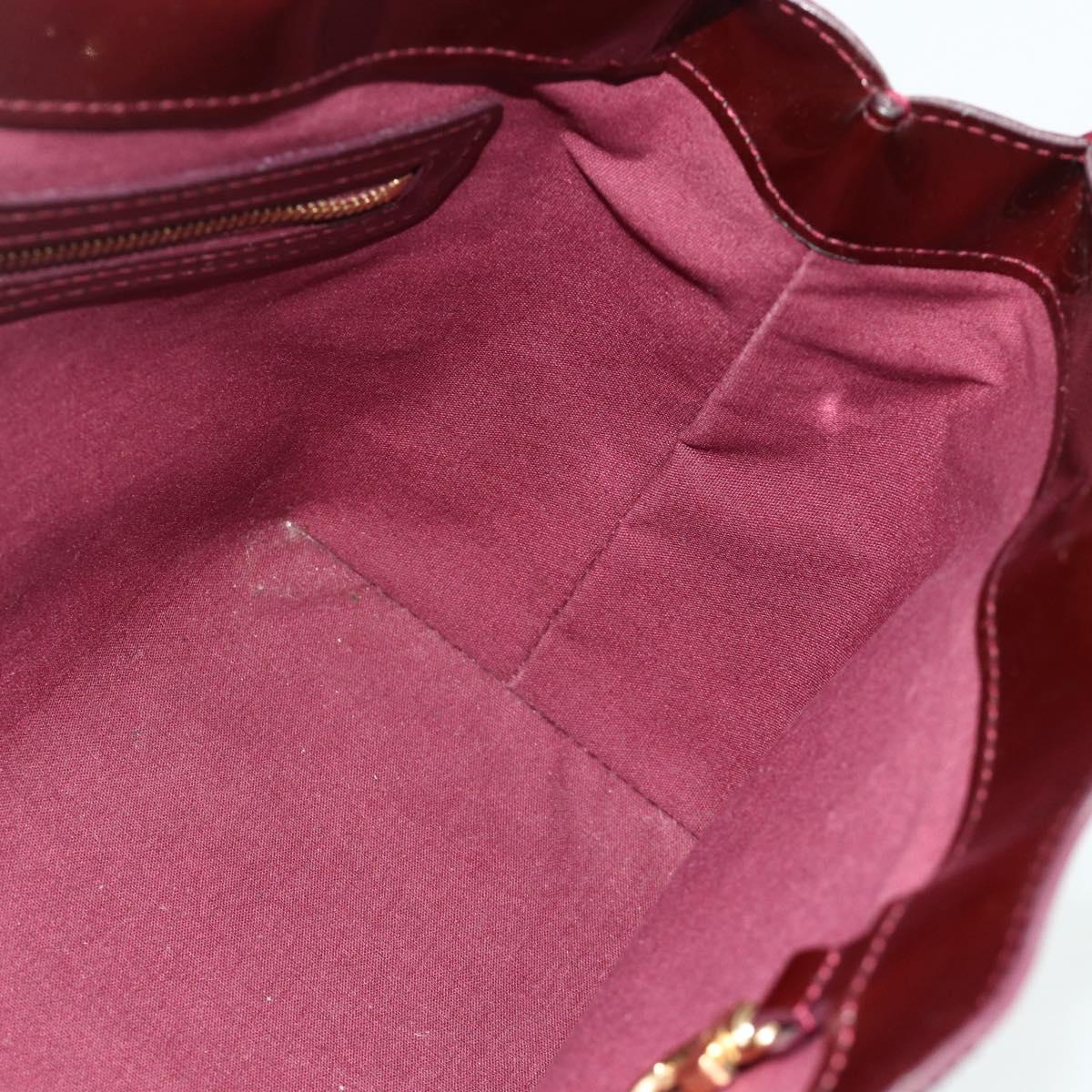 LOUIS VUITTON Vernis Wilshire PM Hand Bag Rouge Favist M91644 LV Auth 176945
