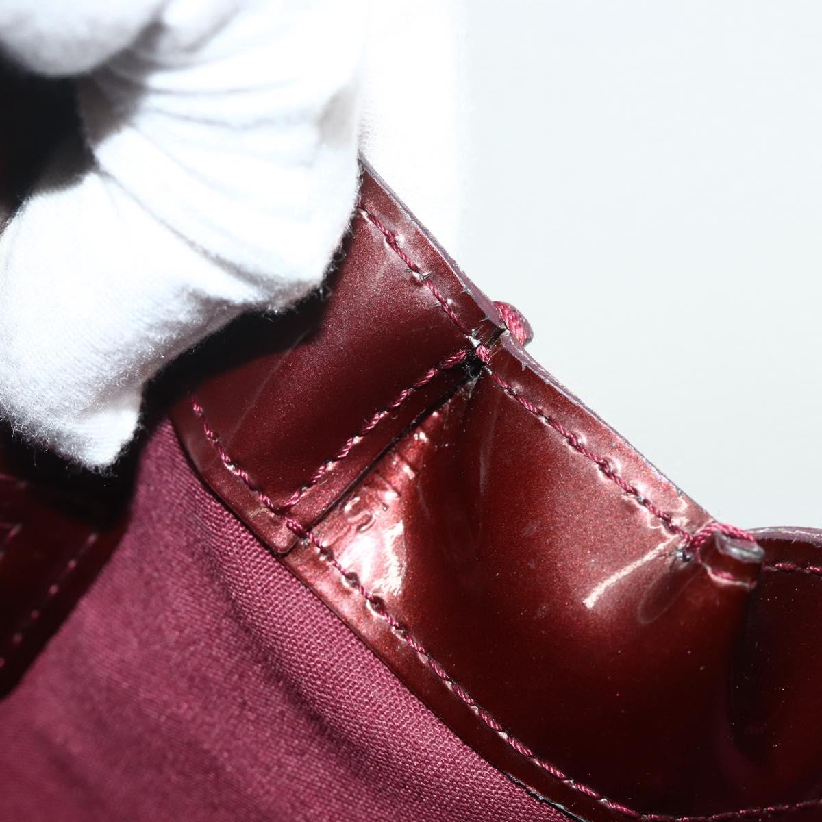 LOUIS VUITTON Vernis Wilshire PM Hand Bag Rouge Favist M91644 LV Auth 176945
