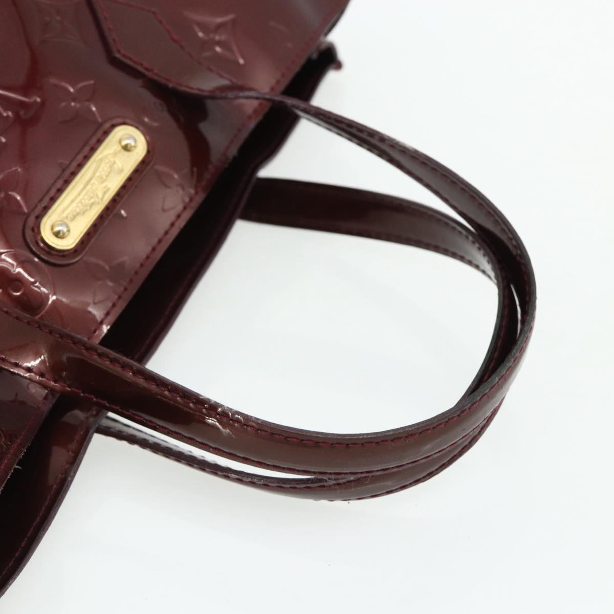 LOUIS VUITTON Vernis Wilshire PM Hand Bag Rouge Favist M91644 LV Auth 176945