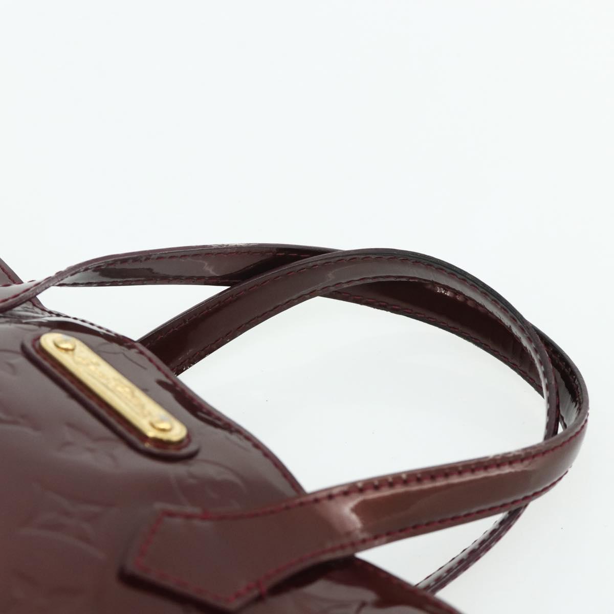 LOUIS VUITTON Vernis Wilshire PM Hand Bag Rouge Favist M91644 LV Auth 176945
