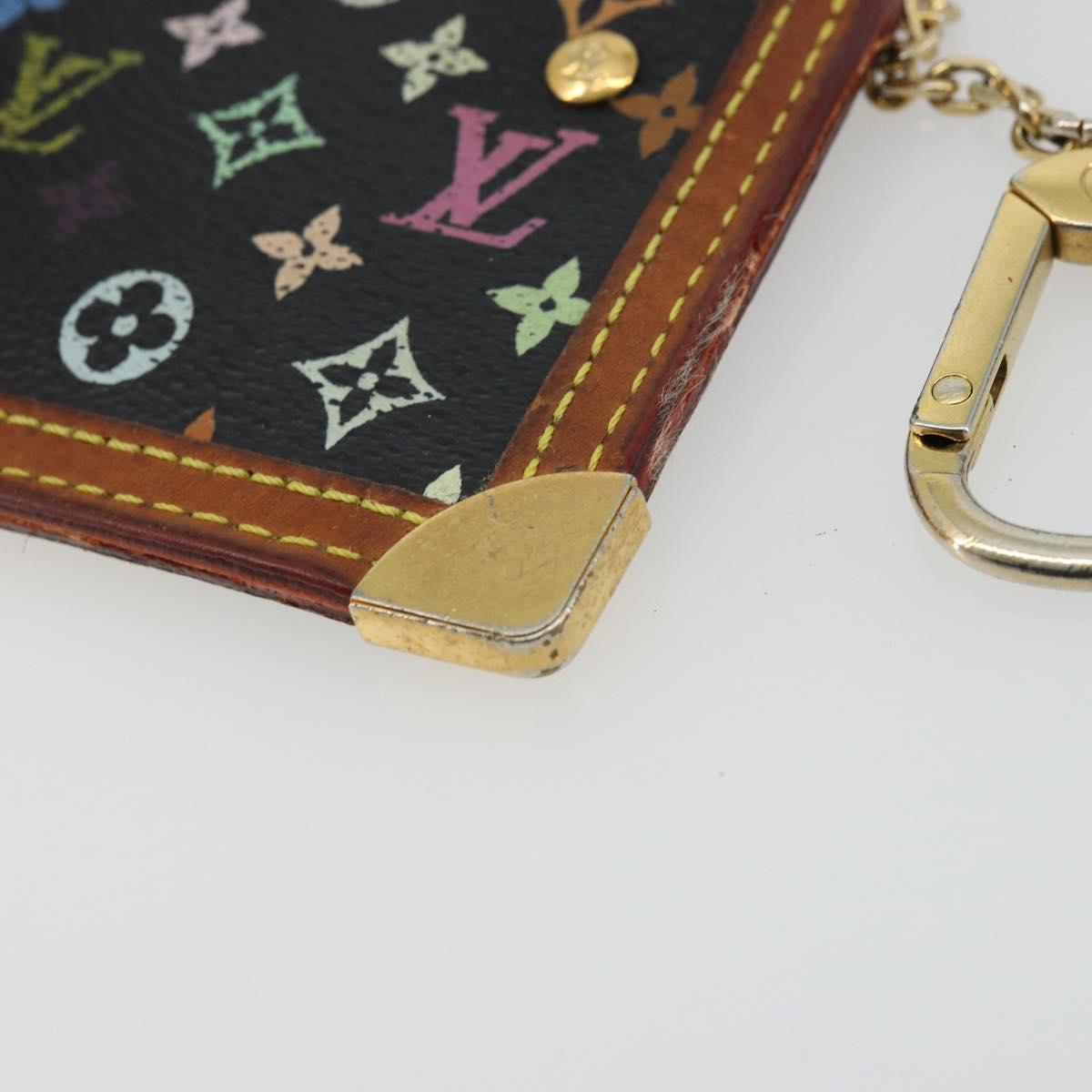 LOUIS VUITTON Monogram Multicolor Pochette Cles Purse Black M13664 Auth 176953