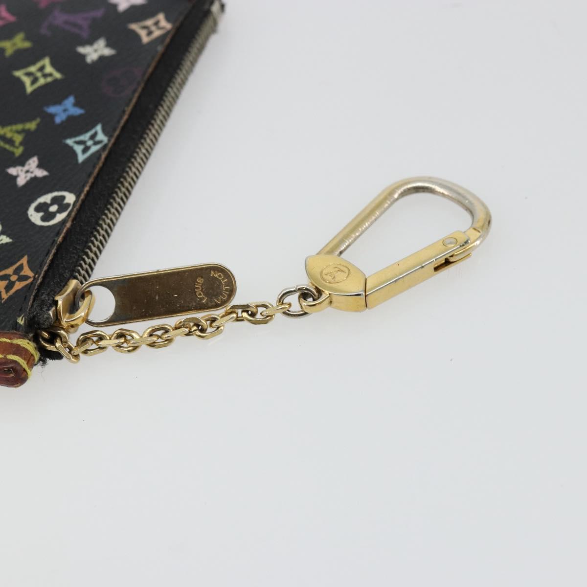 LOUIS VUITTON Monogram Multicolor Pochette Cles Purse Black M13664 Auth 176953