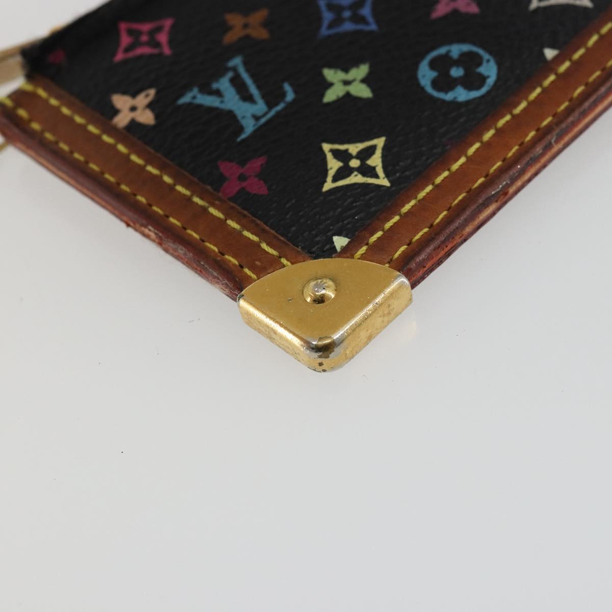 LOUIS VUITTON Monogram Multicolor Pochette Cles Purse Black M13664 Auth 176953