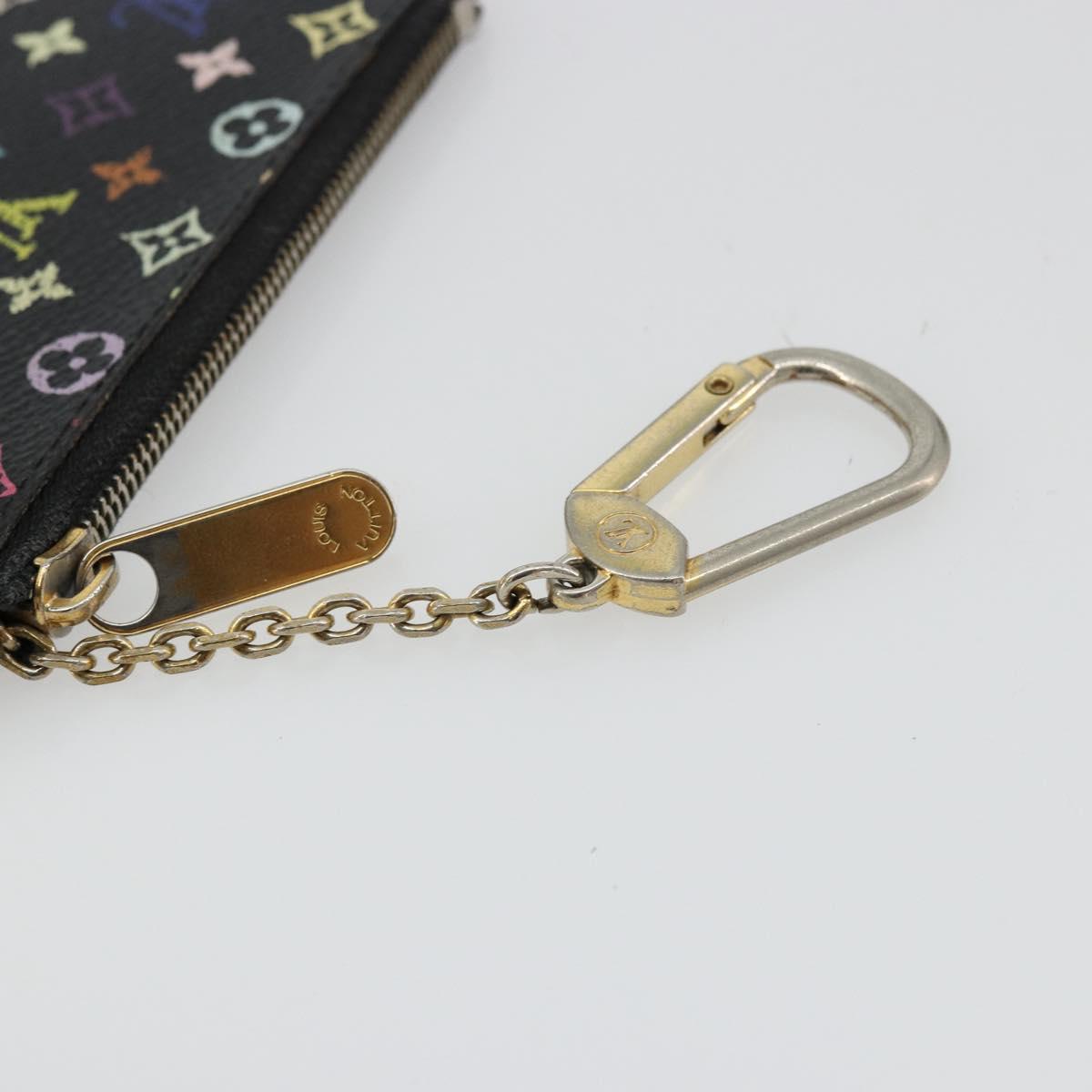 LOUIS VUITTON Monogram Multicolor Pochette Cles Purse Black M13664 Auth 176954