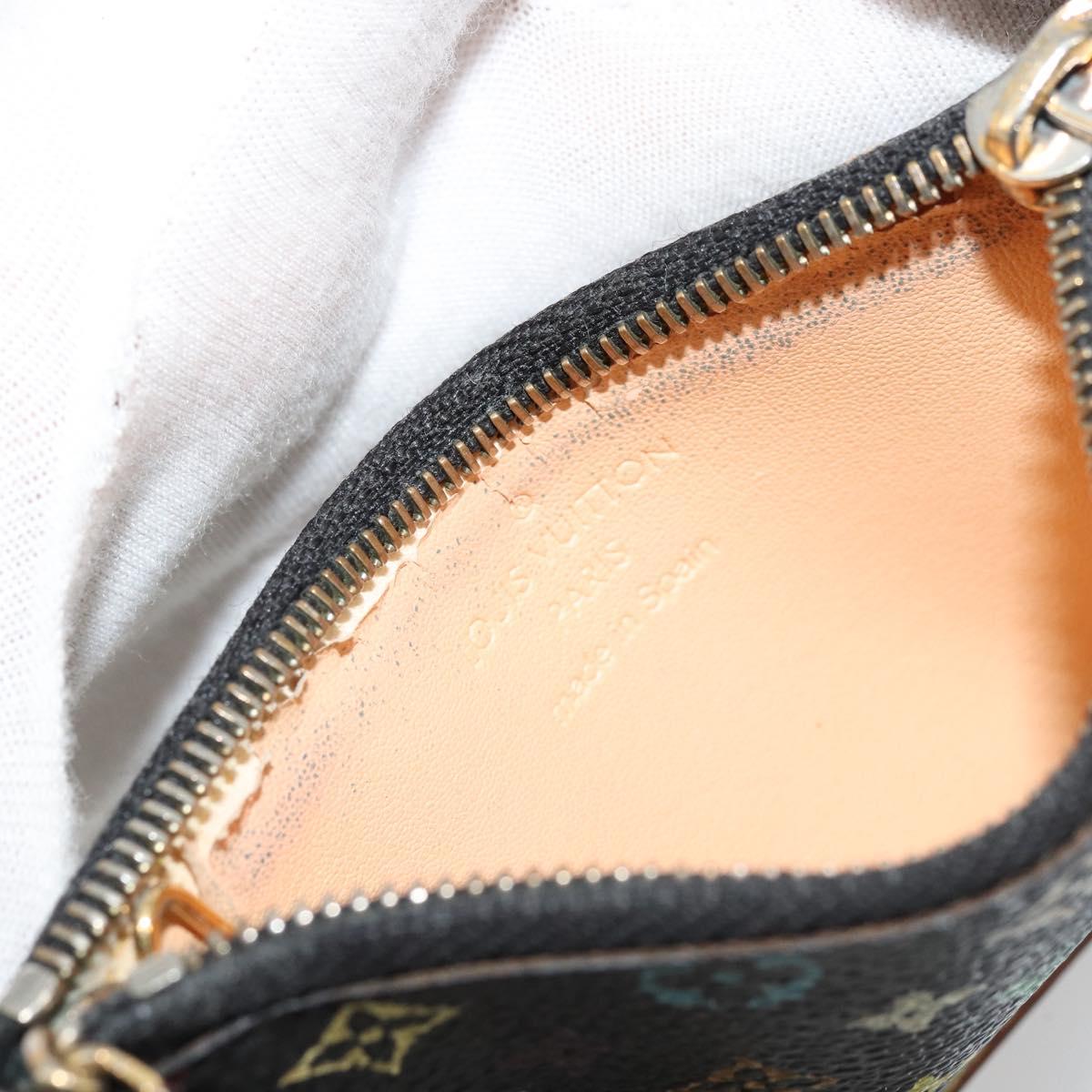 LOUIS VUITTON Monogram Multicolor Pochette Cles Purse Black M13664 Auth 176954