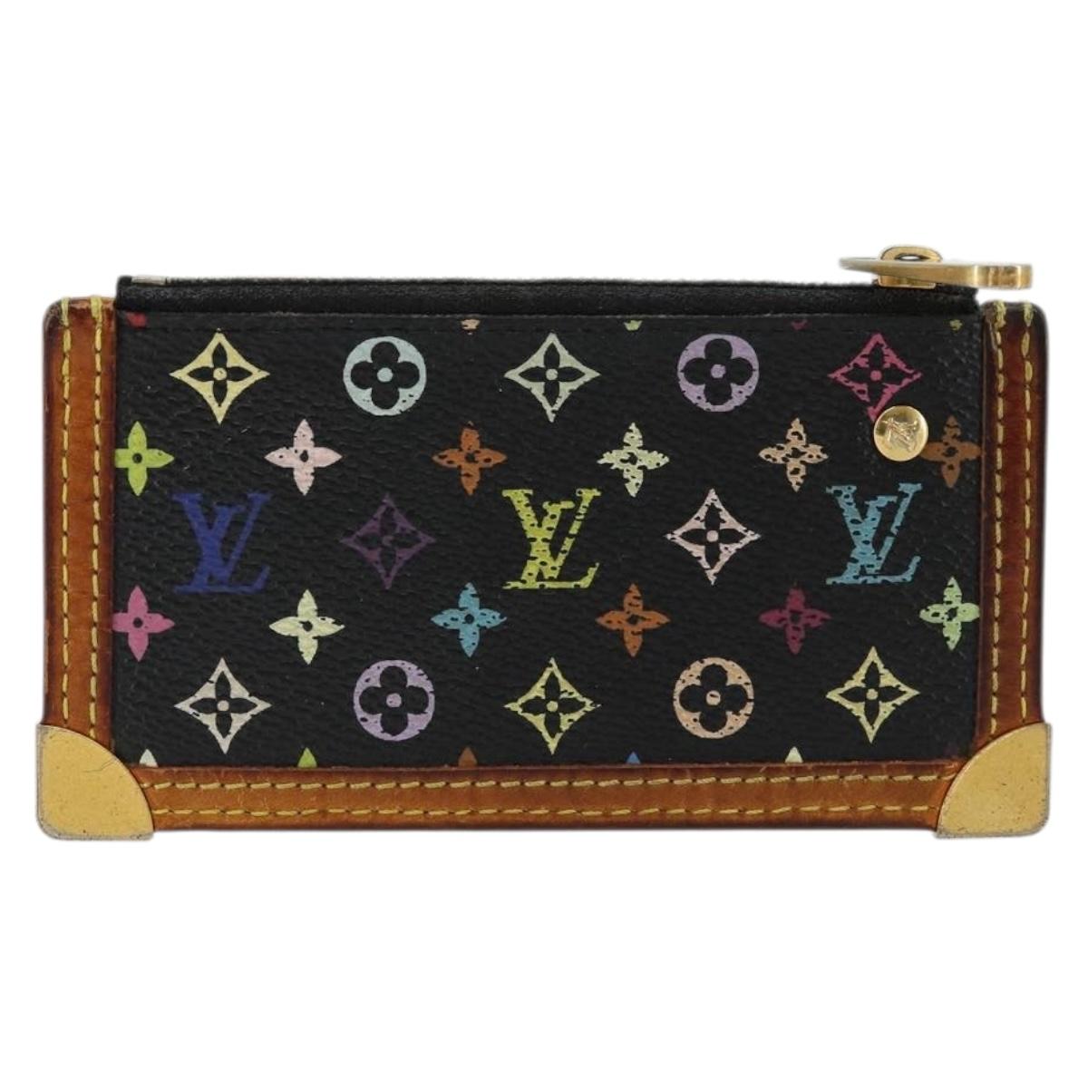 LOUIS VUITTON Monogram Multicolor Pochette Cles Purse Black M13664 Auth 176954