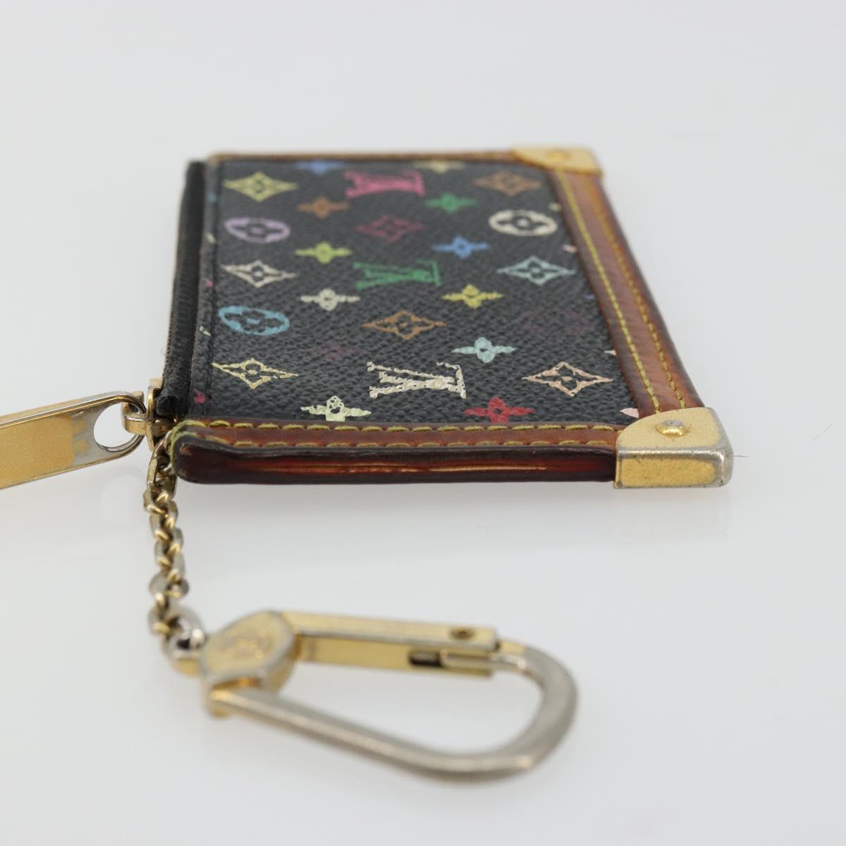 LOUIS VUITTON Monogram Multicolor Pochette Cles Purse Black M13664 Auth 176954