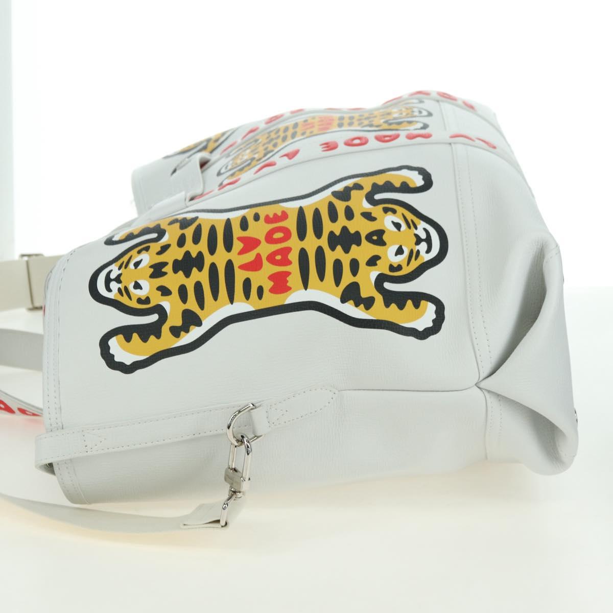 LOUIS VUITTON LV MADE NIGO Trolley Tote Bag Leather White M59366 Auth 176973SM