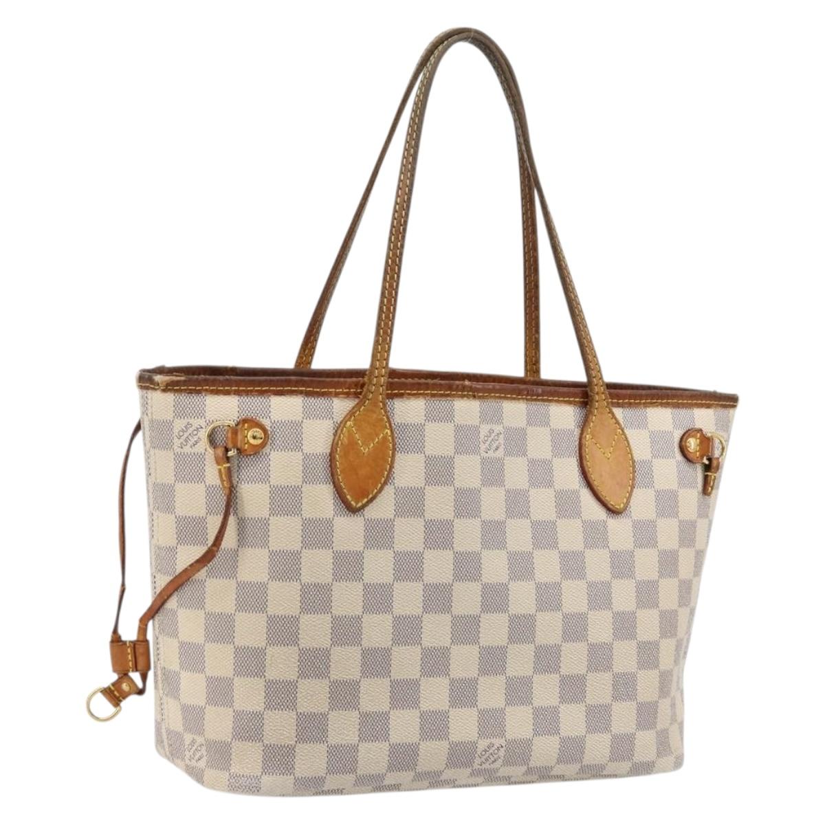 LOUIS VUITTON Damier Azur Neverfull PM Tote Bag N41362 LV Auth 176975
