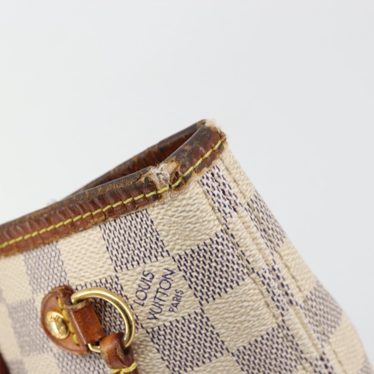 LOUIS VUITTON Damier Azur Neverfull PM Tote Bag N41362 LV Auth 176975