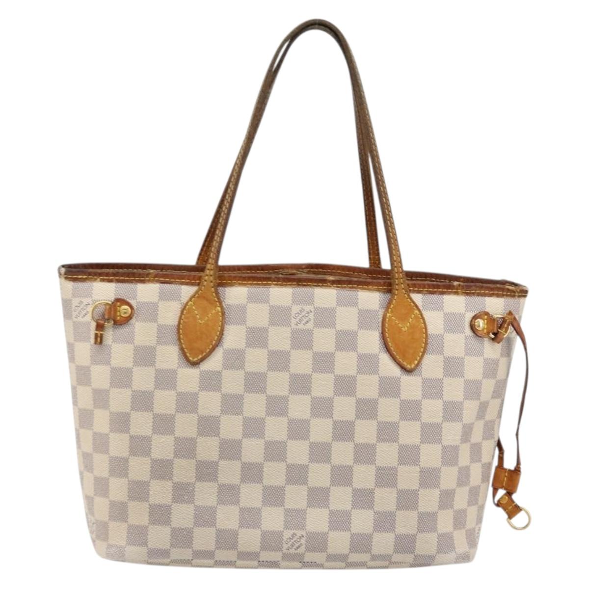 LOUIS VUITTON Damier Azur Neverfull PM Tote Bag N41362 LV Auth 176975