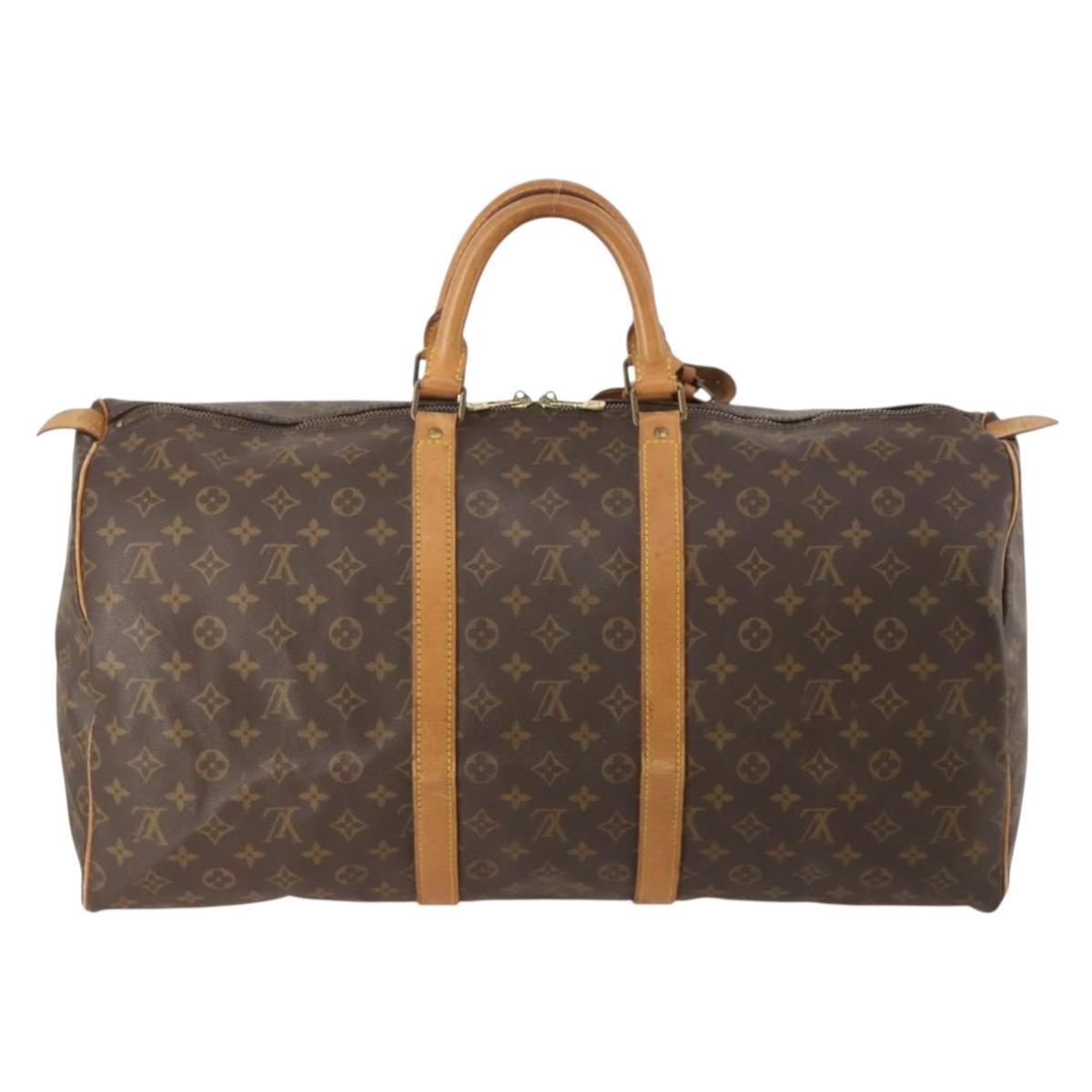 LOUIS VUITTON Monogram Keepall 55 Boston Bag M41424 LV Auth 176988