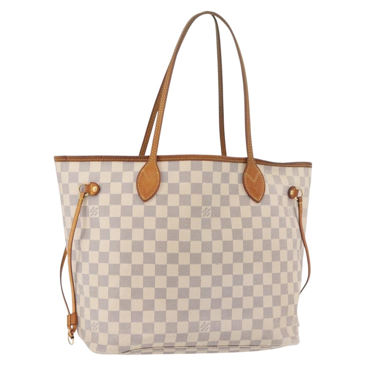 LOUIS VUITTON Damier Azur Neverfull MM Tote Bag N41605 LV Auth 176990