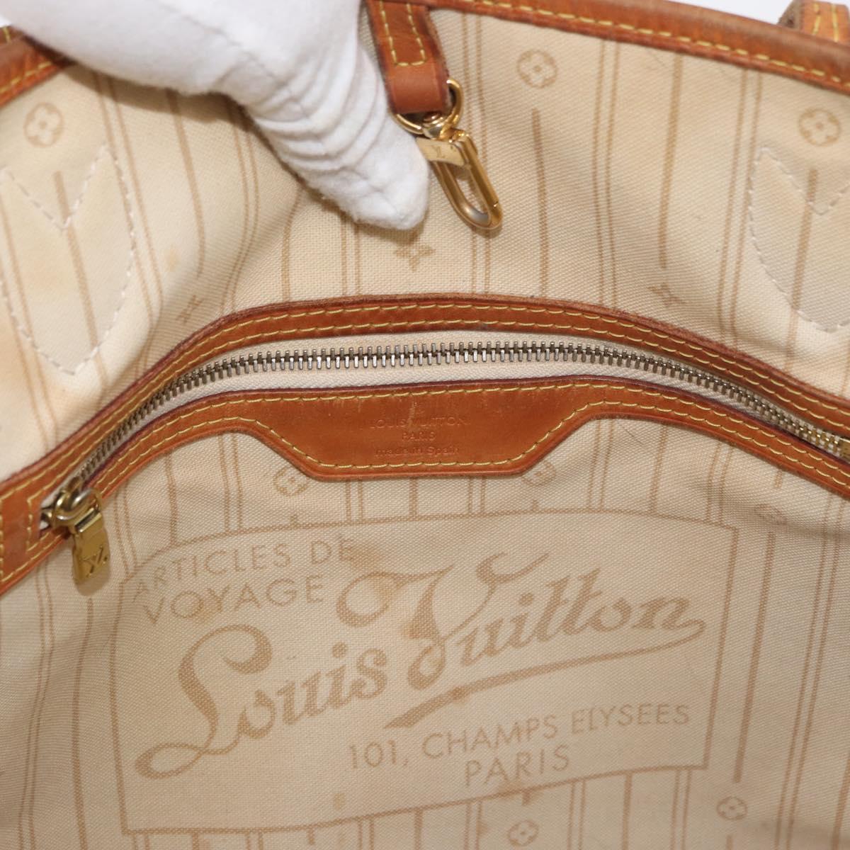 LOUIS VUITTON Damier Azur Neverfull MM Tote Bag N41605 LV Auth 176990