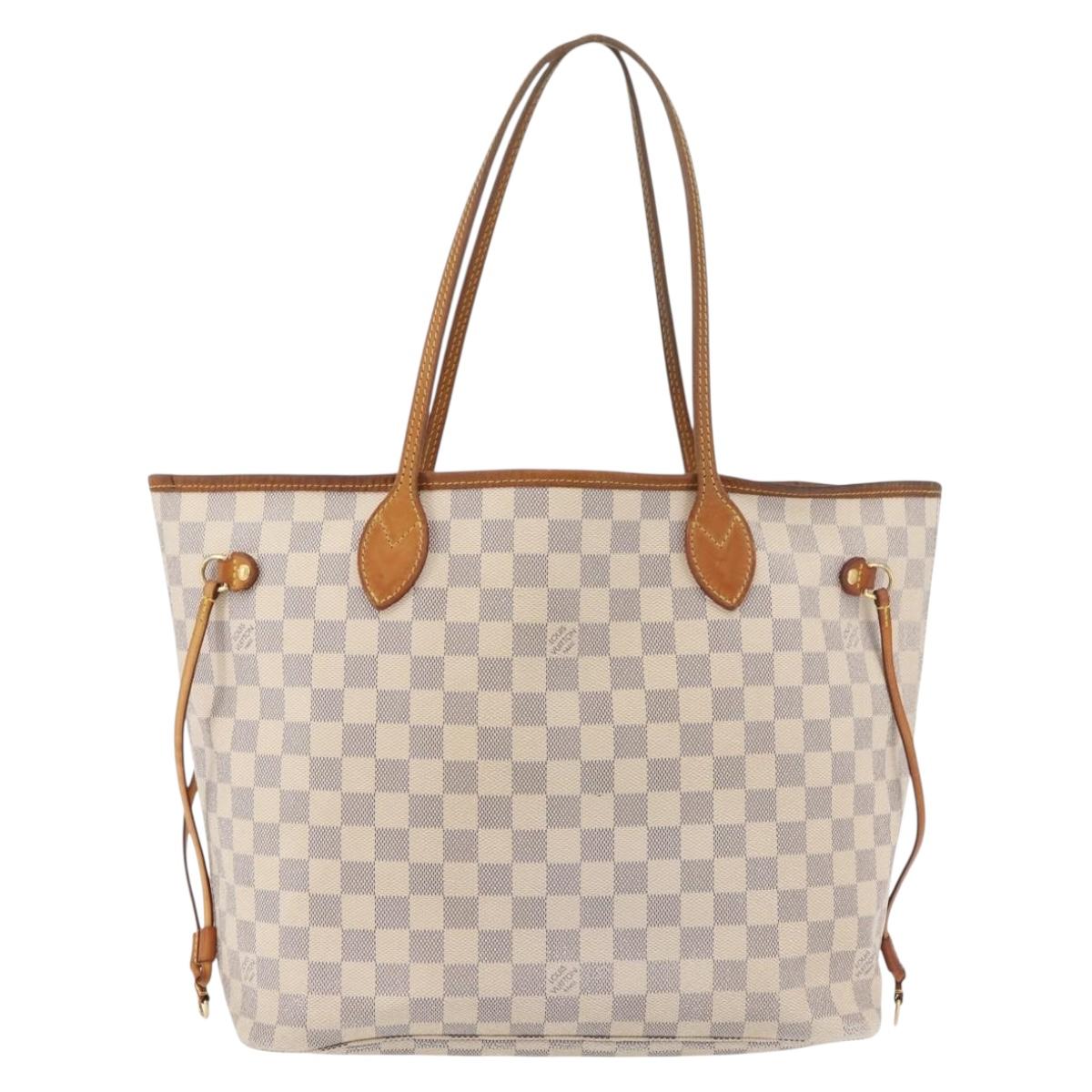 LOUIS VUITTON Damier Azur Neverfull MM Tote Bag N41605 LV Auth 176990
