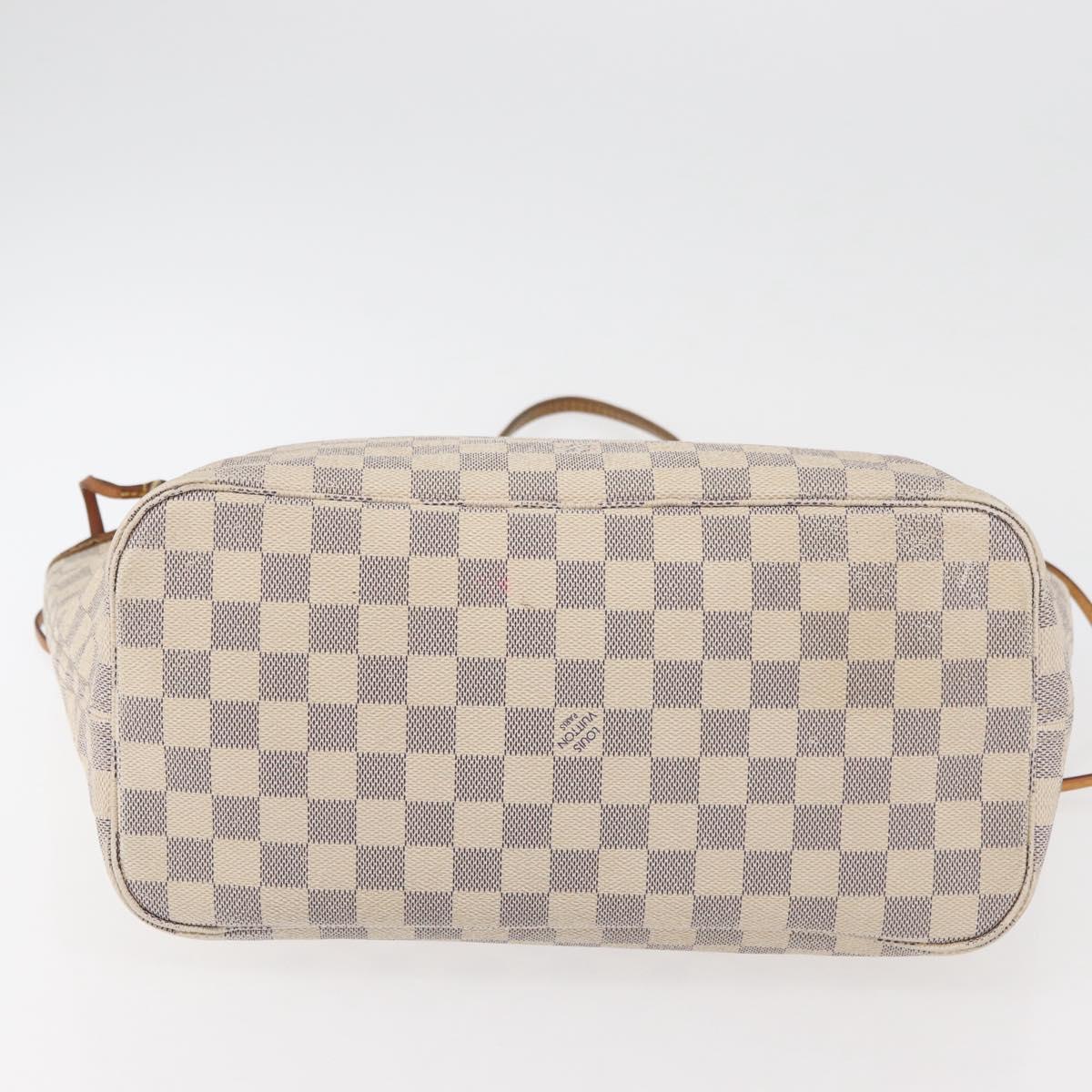 LOUIS VUITTON Damier Azur Neverfull MM Tote Bag N41605 LV Auth 176990