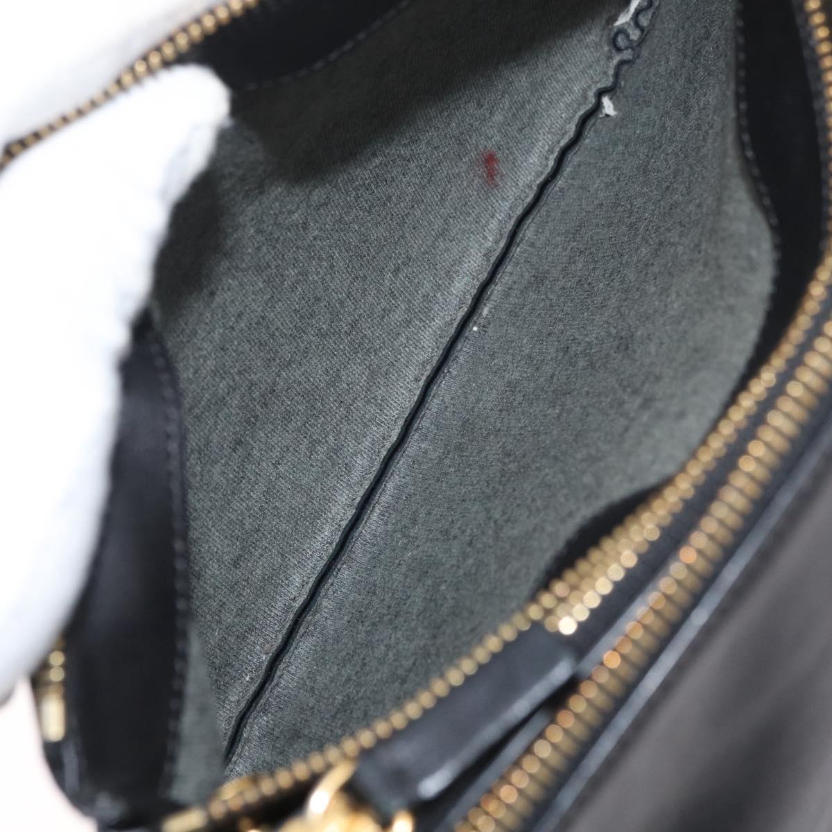 CELINE Trio Shoulder Bag Leather Black Gold Auth 176992A