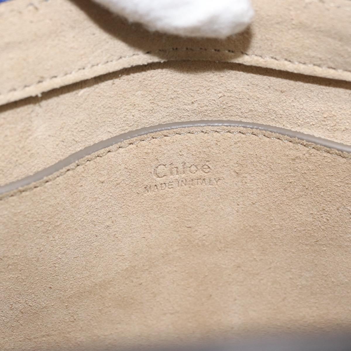 Chloe Pixy Shoulder Bag Leather Blue Gold Auth 176993A