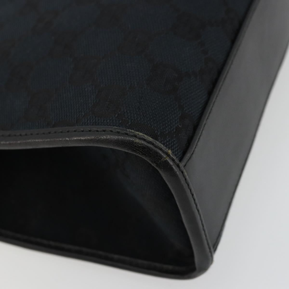 GUCCI GG Canvas Jackie Hand Bag Black Silver 002 1065 Auth 176994