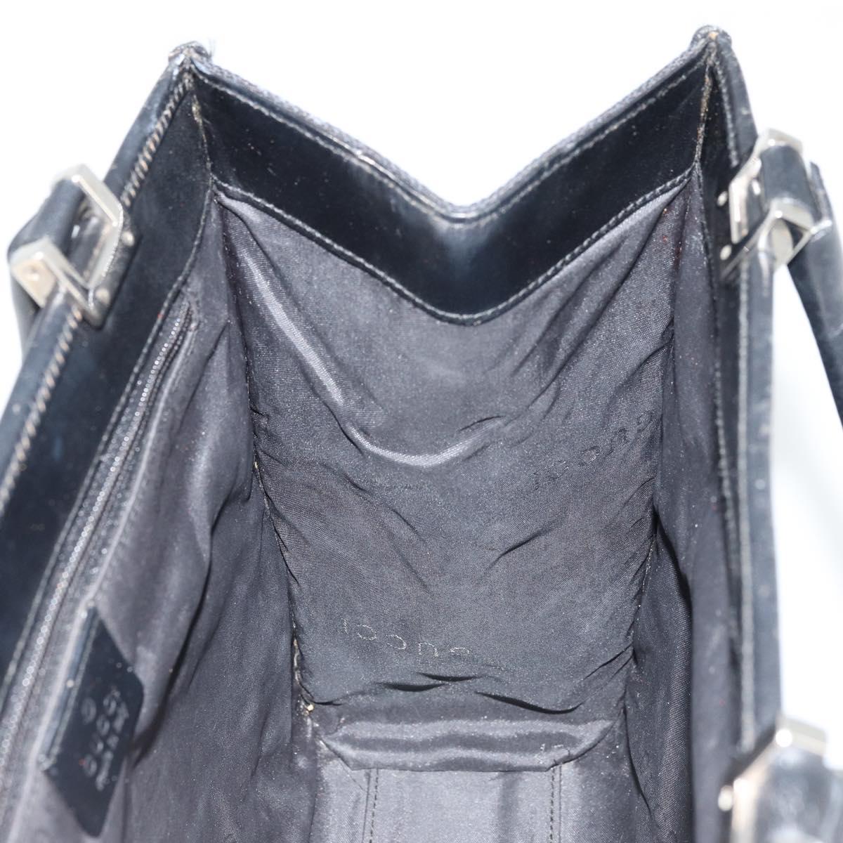 GUCCI GG Canvas Jackie Hand Bag Black Silver 002 1065 Auth 176994