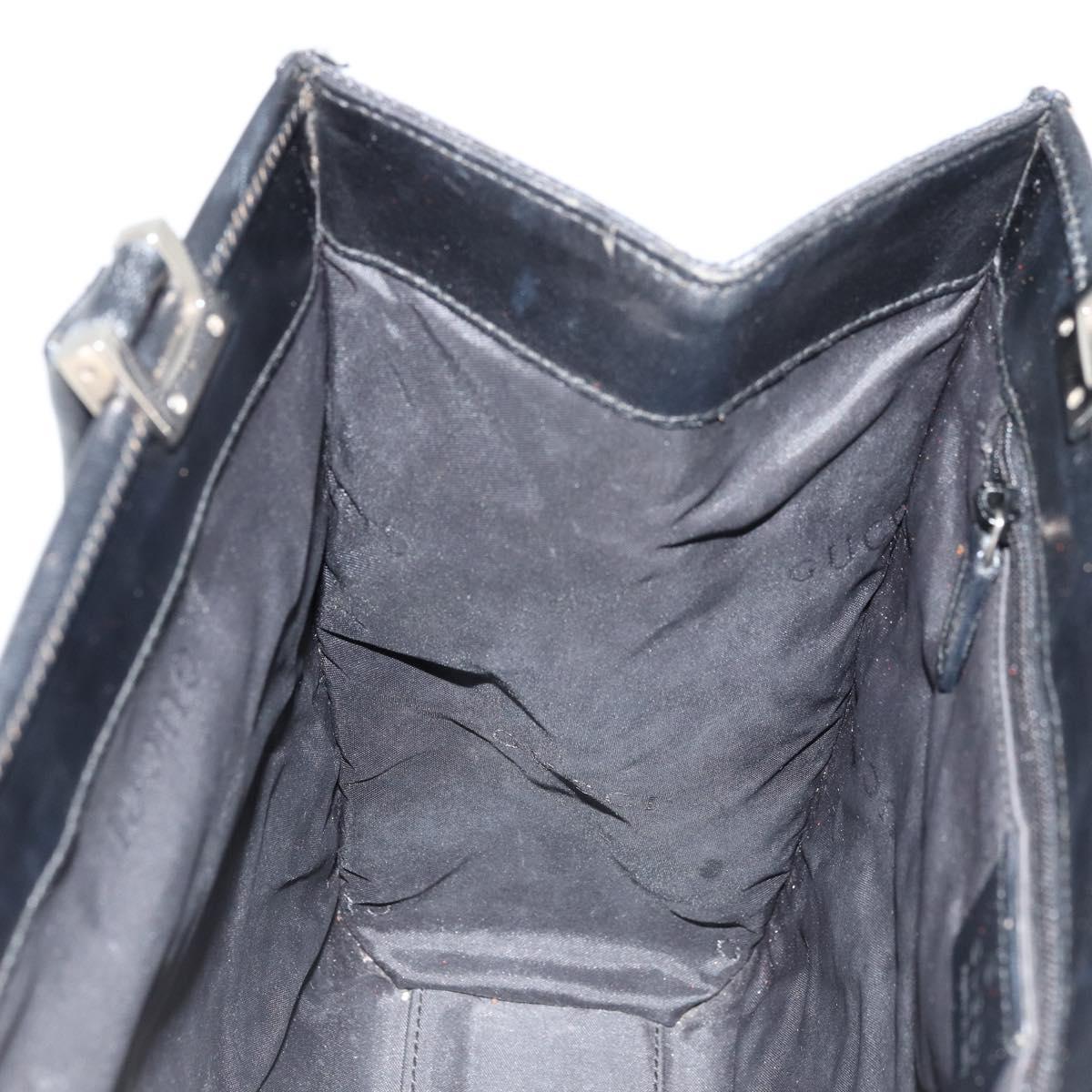 GUCCI GG Canvas Jackie Hand Bag Black Silver 002 1065 Auth 176994