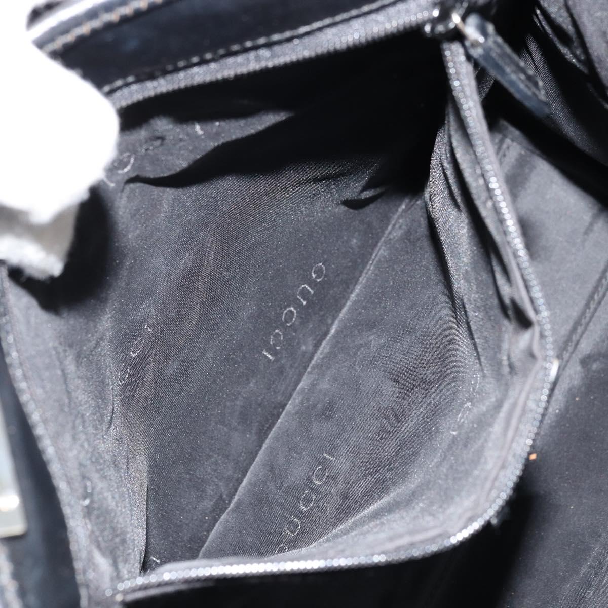 GUCCI GG Canvas Jackie Hand Bag Black Silver 002 1065 Auth 176994