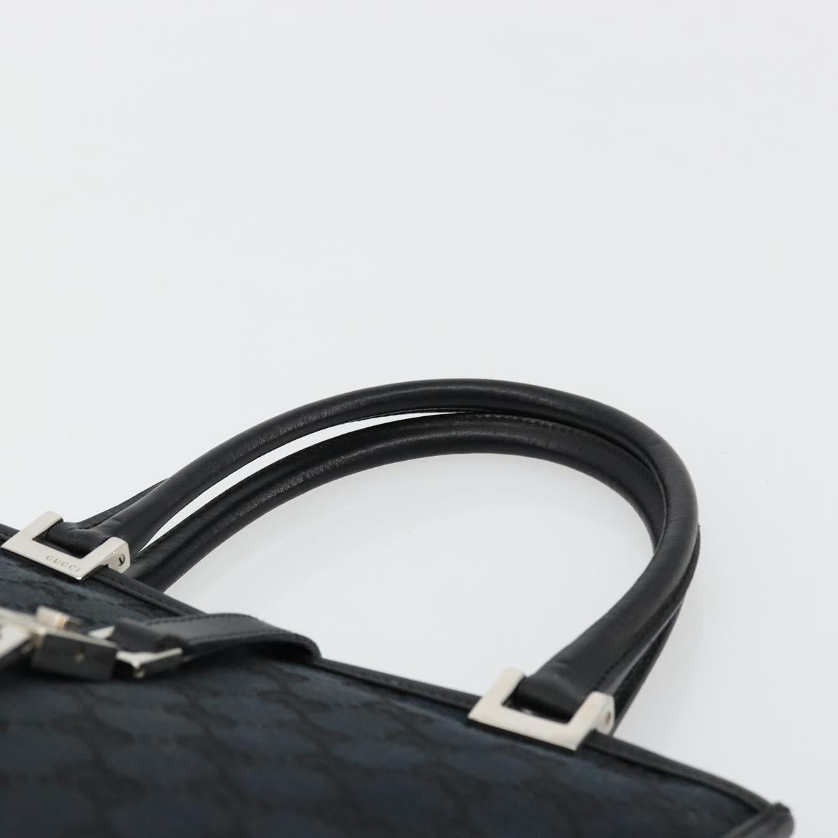 GUCCI GG Canvas Jackie Hand Bag Black Silver 002 1065 Auth 176994