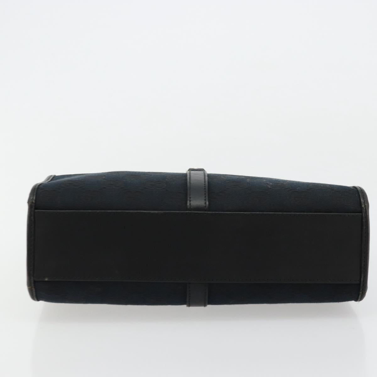 GUCCI GG Canvas Jackie Hand Bag Black Silver 002 1065 Auth 176994