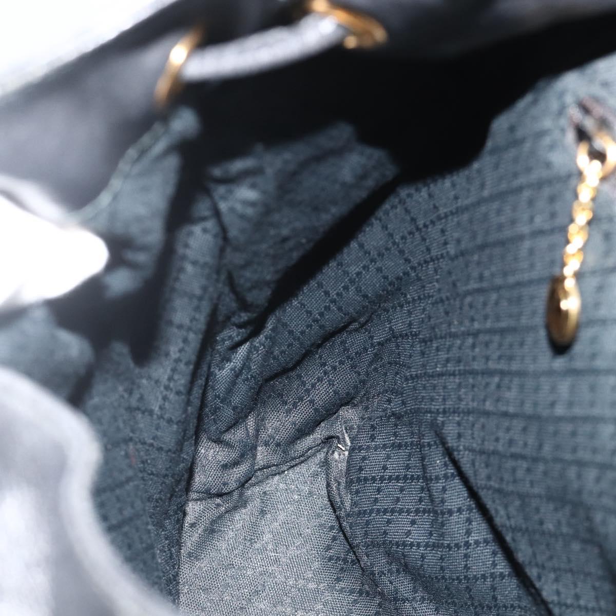 GUCCI Bamboo Backpack Leather Black Gold Auth 176996