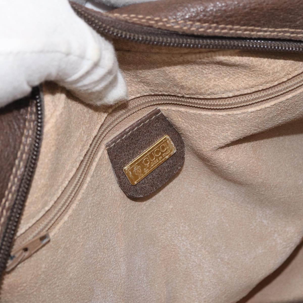 GUCCI GG Supreme Shoulder Bag PVC Beige Gold Auth 176997
