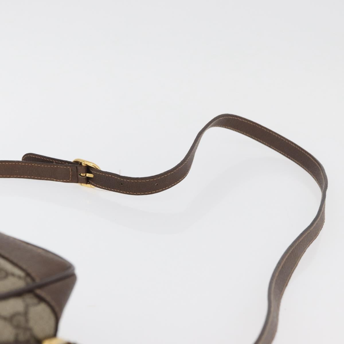 GUCCI GG Supreme Shoulder Bag PVC Beige Gold Auth 176997