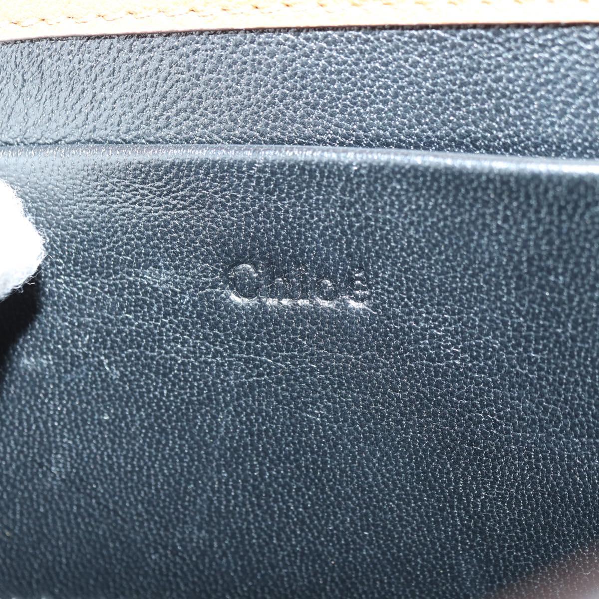 Chloe Nile Minaudière Hand Bag Leather 2way Brown Gold Auth 177005V