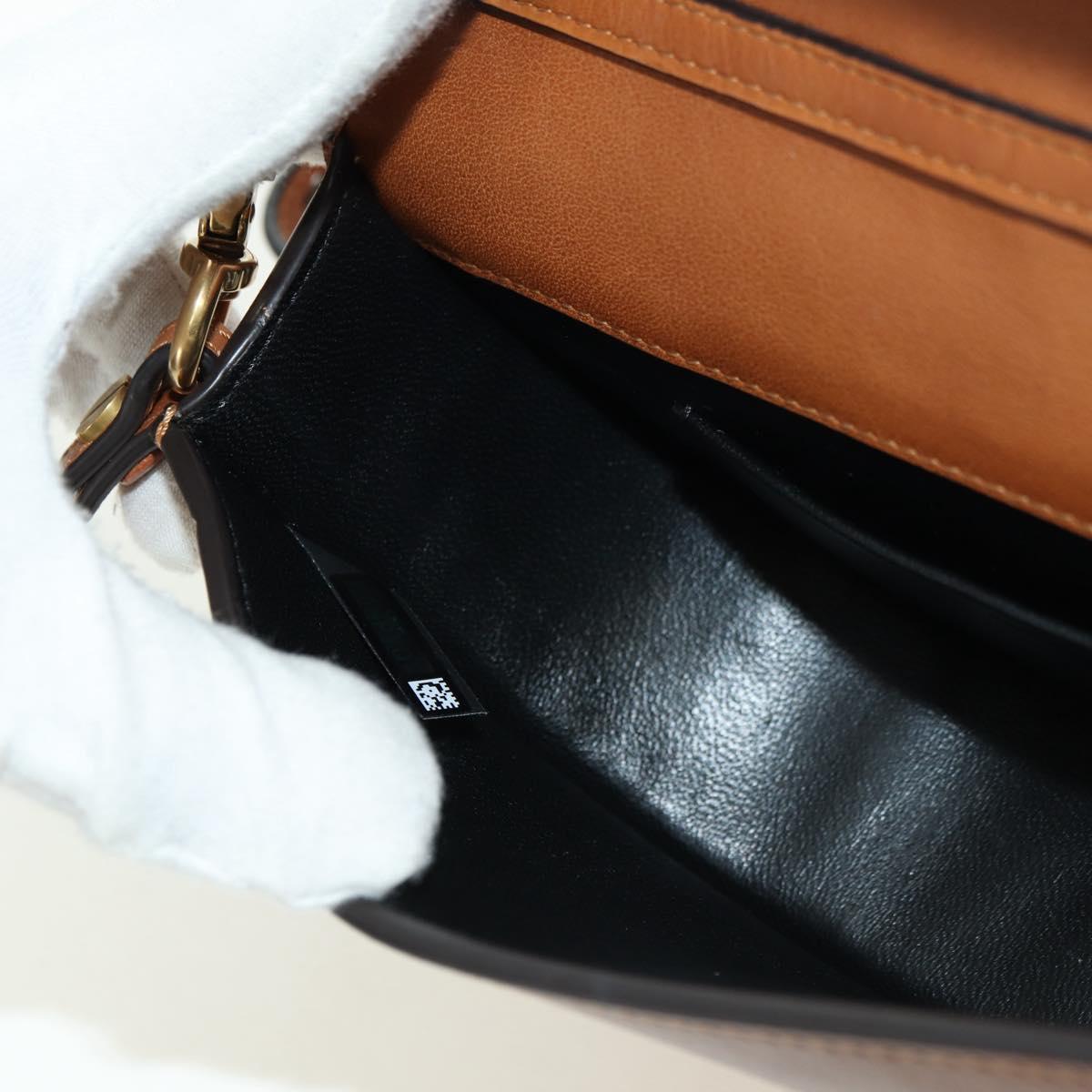 Chloe Nile Minaudière Hand Bag Leather 2way Brown Gold Auth 177005V
