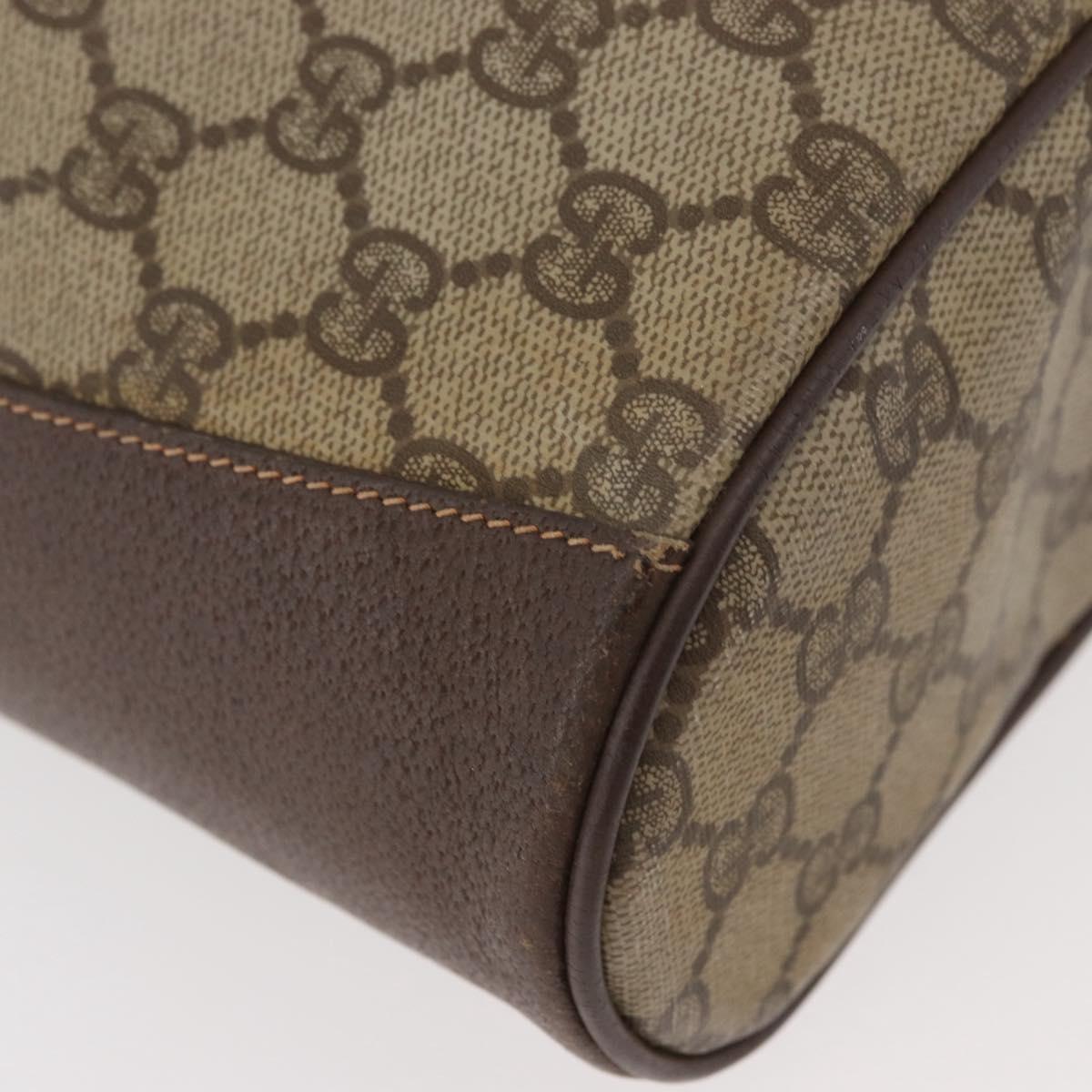 GUCCI GG Supreme Web Sherry Line Bag PVC Beige Gold 164 02 034 Auth 177007