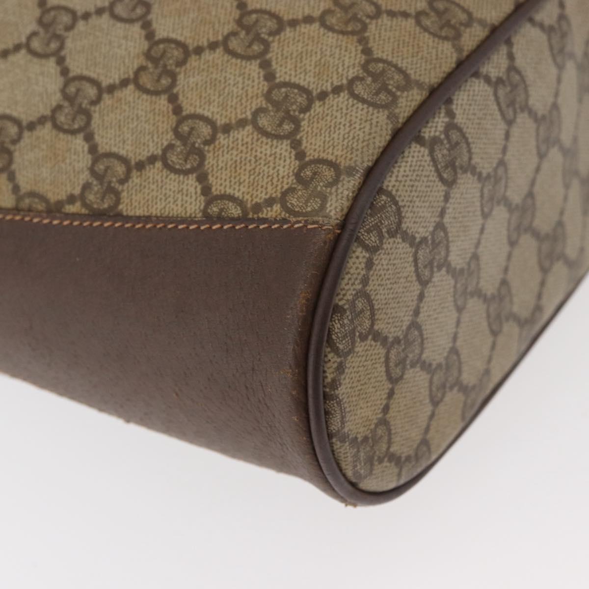 GUCCI GG Supreme Web Sherry Line Bag PVC Beige Gold 164 02 034 Auth 177007