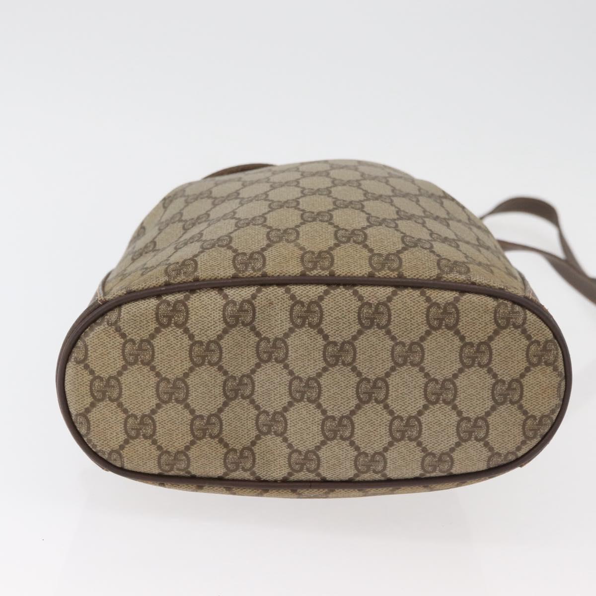 GUCCI GG Supreme Web Sherry Line Bag PVC Beige Gold 164 02 034 Auth 177007