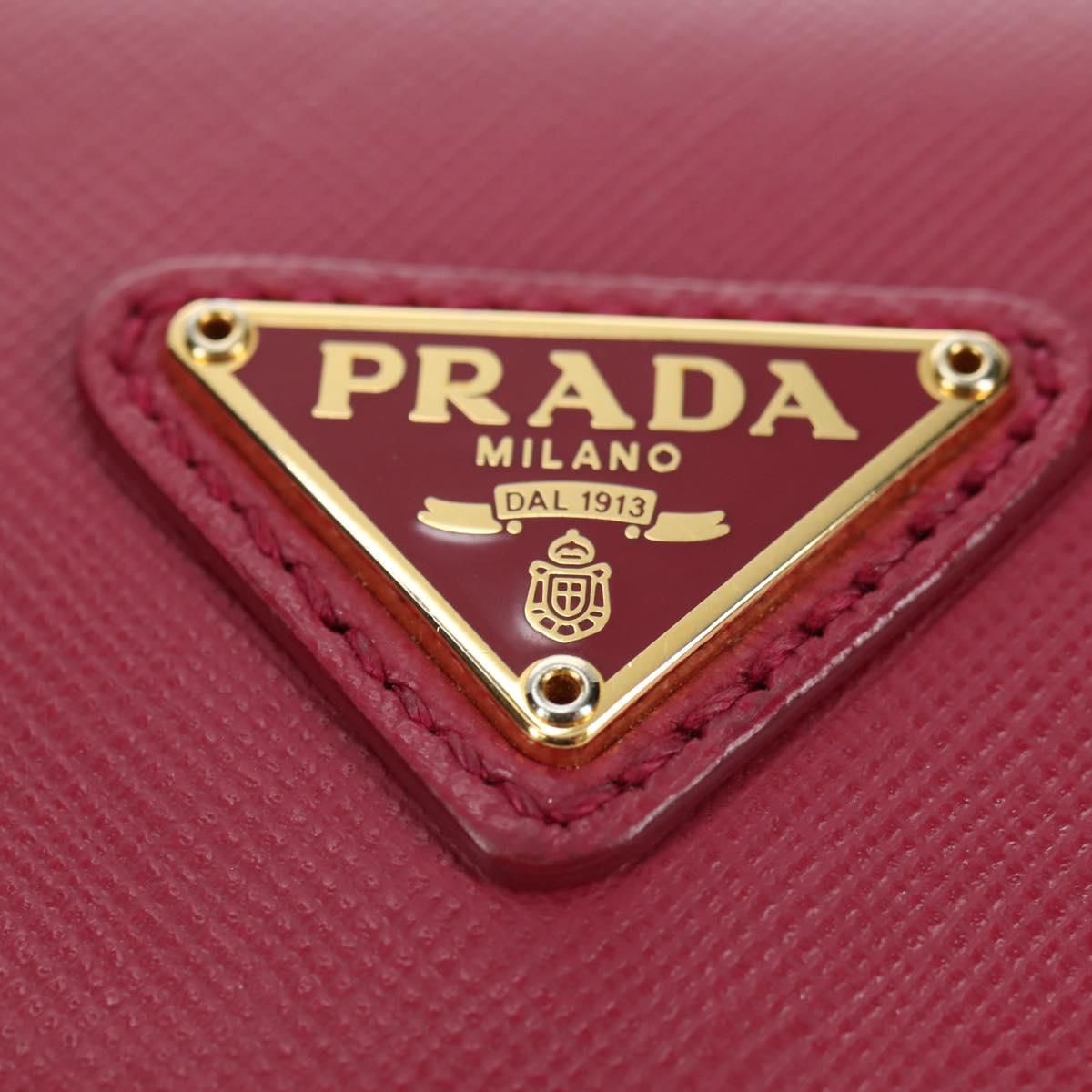PRADA Chain Shoulder Bag Nylon Pink Gold Auth 177013V