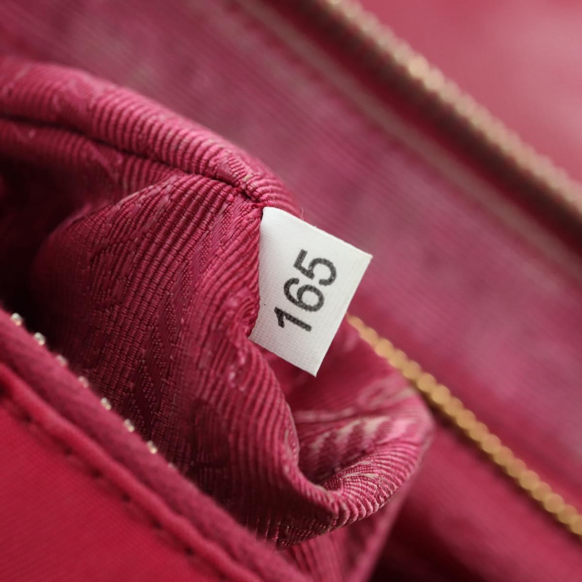 PRADA Chain Shoulder Bag Nylon Pink Gold Auth 177013V