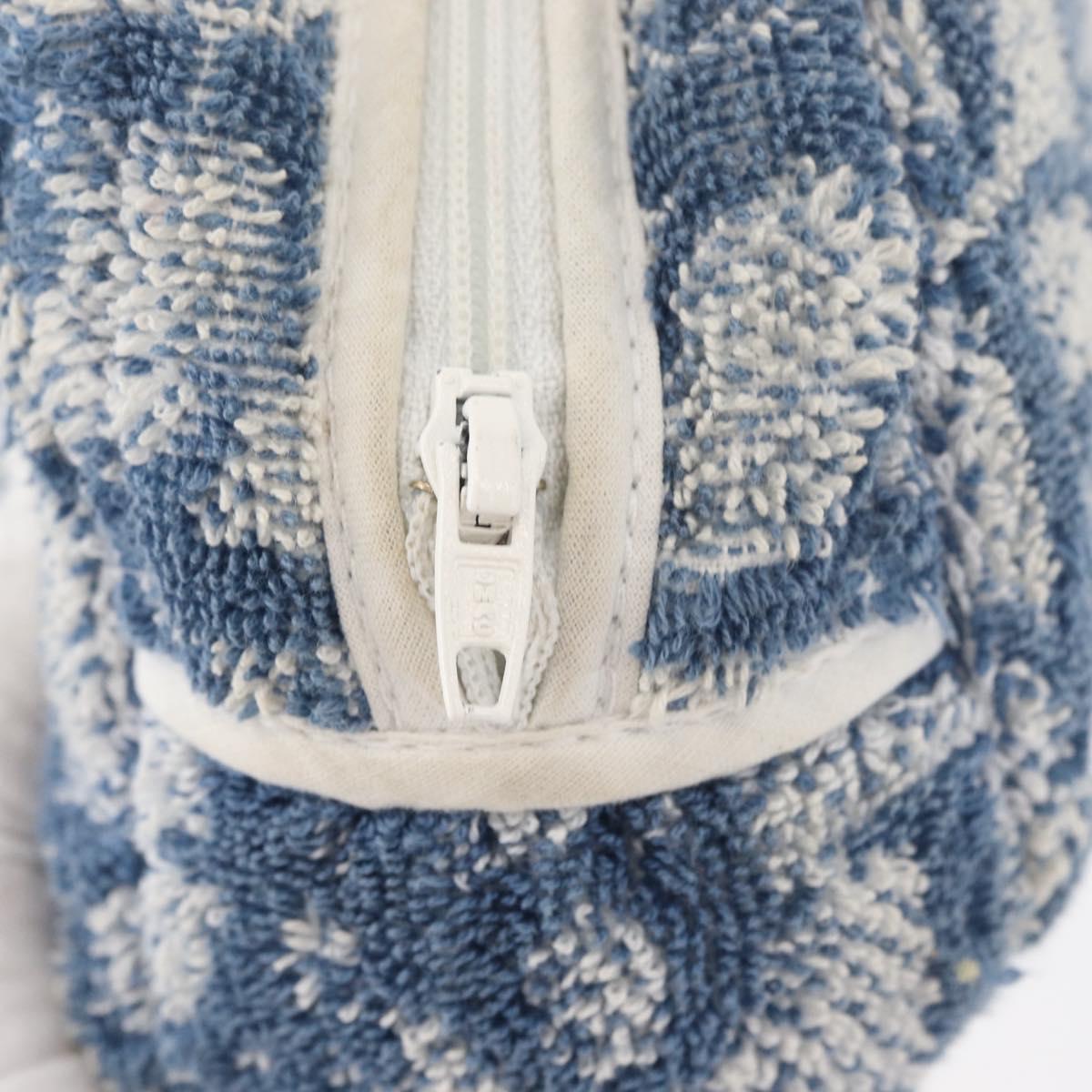 Christian Dior Trotter Canvas Hand Bag Pile Blue Auth 177023