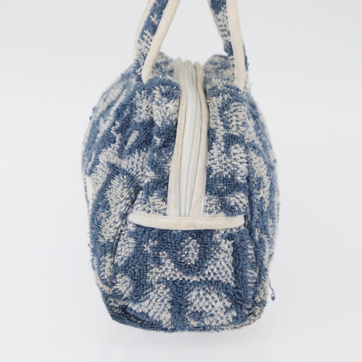 Christian Dior Trotter Canvas Hand Bag Pile Blue Auth 177023